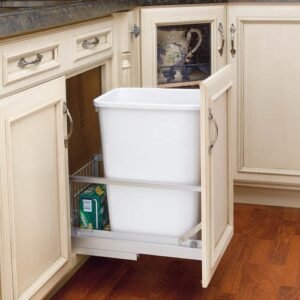 Rev-A-Shelf 35 Qt. Shallow-Depth Waste Container | 18" Deep Soft-Close Pull-Out