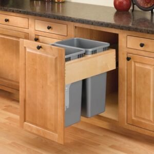 Rev-A-Shelf Double 50 Qt. Soft-Close Waste Container | Top-Mount Wood Pull-Out