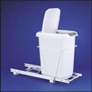 Rev-A-Shelf 35 Qt. Shallow-Depth Pull-Out Trash Can with Lid | 16" Deep