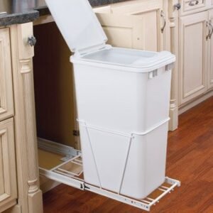 Rev-A-Shelf 50 Qt. Pull-Out Trash Can with Lid | Fits Full-Height 12-1/4" Opening