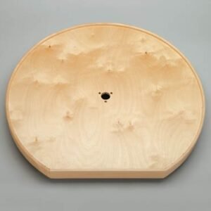 D-Shape LD Natural Wood Tray w/Aluminum Bearing Corner Lazy Susans