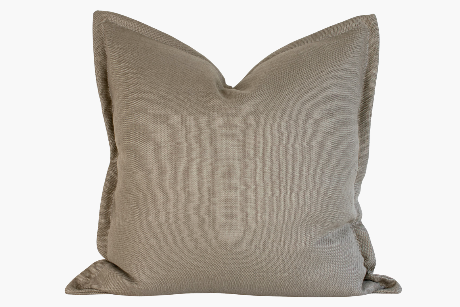 Heavyweight Linen Flange Edge Pillow Cover - Stone
