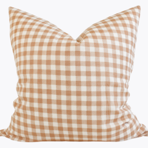 Hmong Organic Woven Pillow Cover | Vintage Clay Gingham | Hand-Woven Tribal Fabric