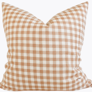 Hmong Organic Woven Pillow Cover | Vintage Clay Gingham | Hand-Woven Tribal Fabric