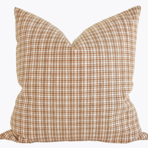 Hmong Organic Woven Plaid Pillow Cover - Tan
