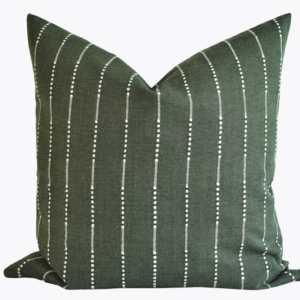Hmong Organic Woven Striped Pillow Cover - Forest Green