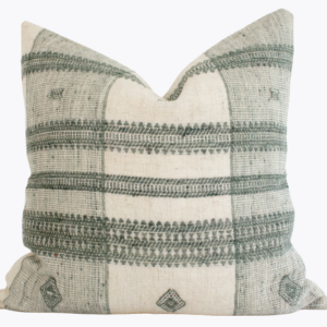 Indian Bhujodi Pillow Cover - Ivory and Sage