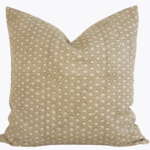 Indian Block Print Pillow Cover - Beige/Tan Blossom