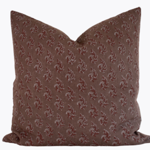 Indian Block Print Pillow Cover - Brownstone and Ivory