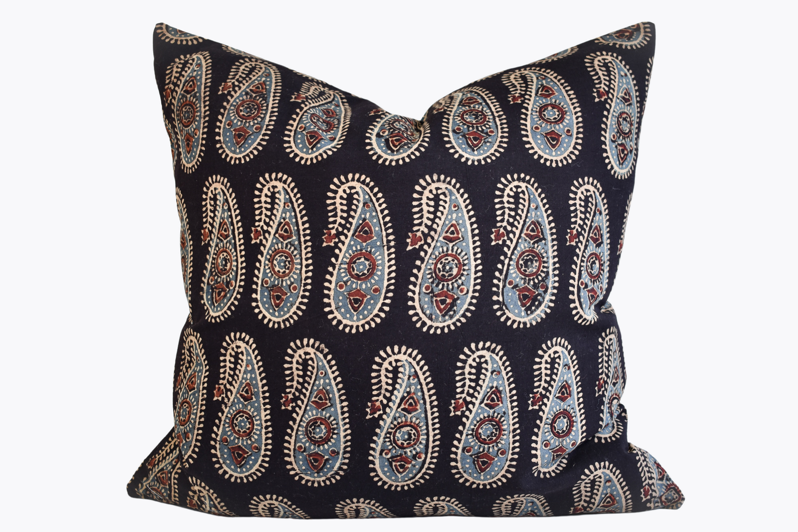 Indian Block Print Pillow Cover - Deep Indigo