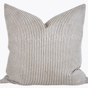 Indian Block Print Pillow Cover - Gray Stripe