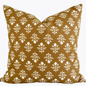 Indian Block Print Pillow Cover - Ochre