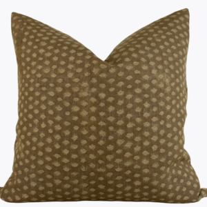 Indian Block Print Pillow Cover - Ochre Blossom