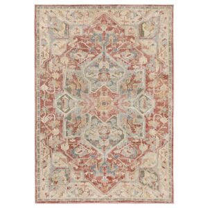 JÄRNVÄG Rug, low pile - ornament pattern pink/beige 160x230 cm (5 ' 3 "x7 ' 7 ")