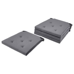 JUSTINA Chair pad - grey 42/35x40x4 cm (17/14x16x2 ")