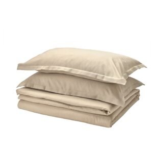 LÄKEVÄNDEROT Duvet cover and 2 pillowcases - beige 240x220/50x80 cm (94x87/20x31 ")