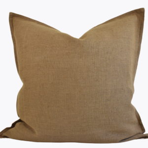Linen Flange Edge Pillow Cover - Almond