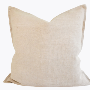 Linen Flange Edge Pillow Cover - Creme