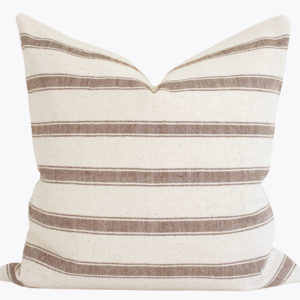 Meera Woven Striped Pillow Cover - Earth Brown and Ivory