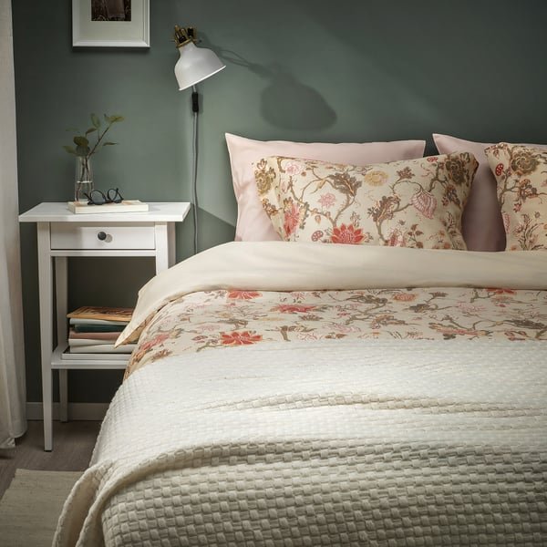 NÄSSELKLOCKA Duvet cover and pillowcase - light grey-beige/multicolour 150x200/50x80 cm (59x79/20x31 ") - Image 2