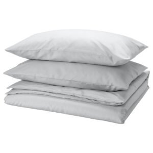 PILTANDVINGE Duvet cover and 2 pillowcases - grey 240x220/50x80 cm (94x87/20x31 ")