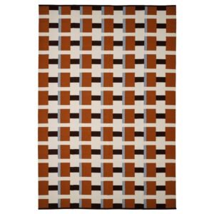 STOCKHOLM 2025 Rug, flatwoven - white/brown/light blue handwoven 240x350 cm (7 ' 10 "x11 ' 6 ")