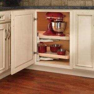 Wood half moon lazy susan