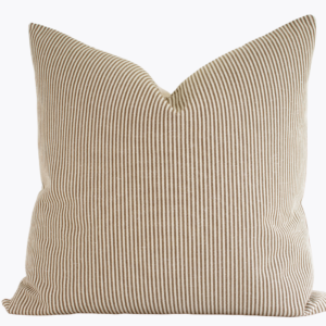 Woven Pin Stripe Pillow Cover - Taupe, Cream