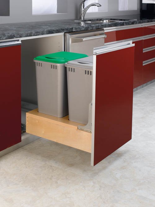 17 3/8" Double Bottom Mount Rev-A-Motion Pull-Out Trash System 17 3/8" Double Bottom Mount Rev-A-Motion Pull-Out Trash System