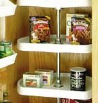 22-Inch D-Shaped Five-Tier Lazy Susan Pantry Cabinet with Polymer Trays - 5 Trays Included