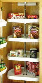 22-Inch D-Shaped Five-Tier Lazy Susan Pantry Cabinet with Polymer Trays - 5 Trays Included
