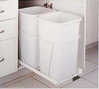 54 Quart Dual 27 Quart Waste System with 22" Full Extension Slides - 12.25" Wide