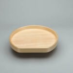 D-Shape LD Banded Wooden Tray with Steel Bearing Corner Lazy Susans