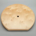 D-Shape Natural Wood Tray with Aluminum Corner Bearings for Lazy Susans