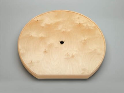 D-Shape Natural Wood Tray with Aluminum Corner Bearings for Lazy Susans