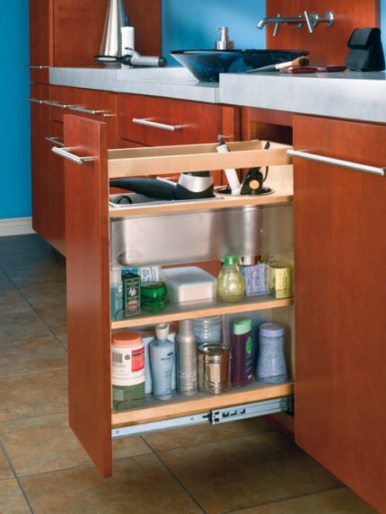 Pullout Grooming Organizer for Bathroom or Vanity Cabinet