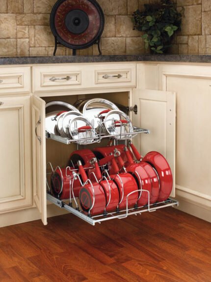 Two-Tier Cookware Organizer for Base Cabinets