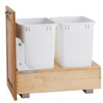 Wood Classic Pull-Out Waste Container - 70 Quart Capacity with Two 35 Quart Bins - 15.5 Inches Wide