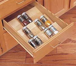 Wooden Spice Drawer Organizer